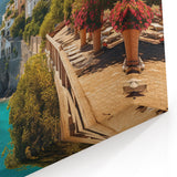 Sicily Canvas Prints - Coastal Clifftop Homes Overlooking the Sea
