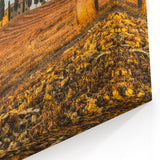Tuscan Countryside Canvas – Rolling Hills and Hay Bales Print