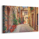 Tuscan Landscape Print – Charming Village Street Scene