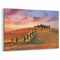 Tuscan Countryside Canvas – Sunset Over Rolling Hills Print