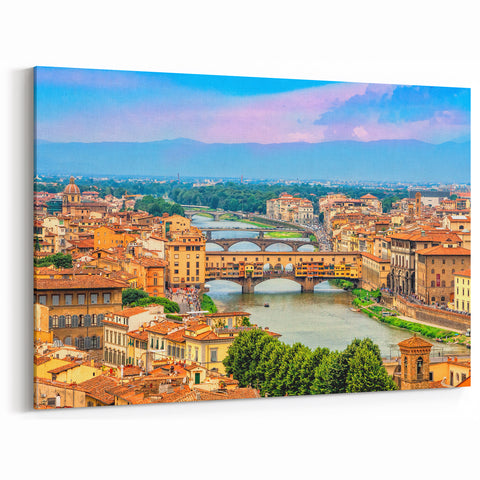 Florence Cityscape Poster – Ponte Vecchio and Arno River Print