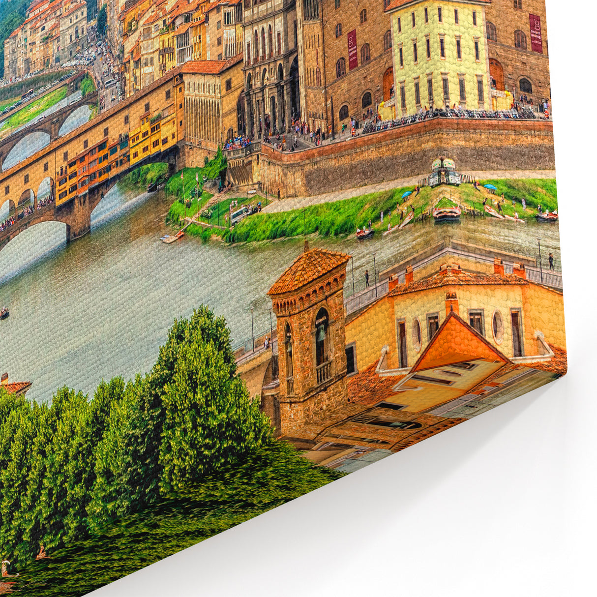 Florence Cityscape Poster – Ponte Vecchio and Arno River Print