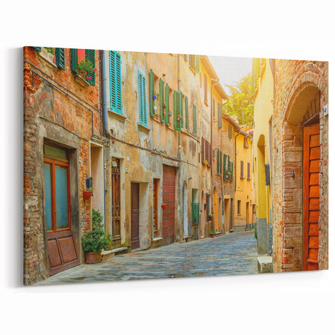 Tuscany Wall Art – Rustic Italian Village Street Print