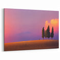 Tuscan Landscape Print – Cypress Trees at Sunset Canvas