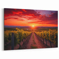 Tuscan Countryside Canvas - Italy Vineyard Sunset Landscape Art