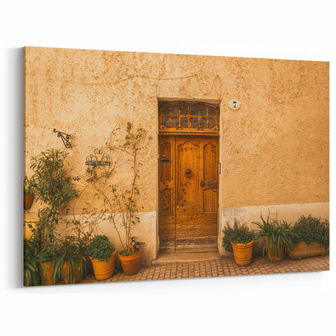 Italy Scenery Art - Rustic Tuscan Doorway Canvas for Home Decor