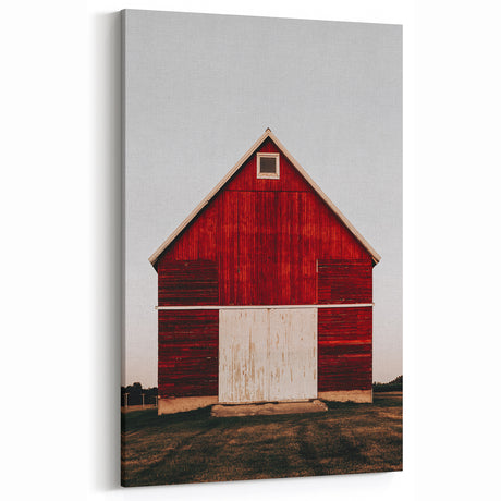 Farmhouse Wall Art Red Barn Print | Rustic Country Style Vintage Decor