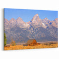 Grand Teton Canvas Print – Rustic Barn and Majestic Mountain View