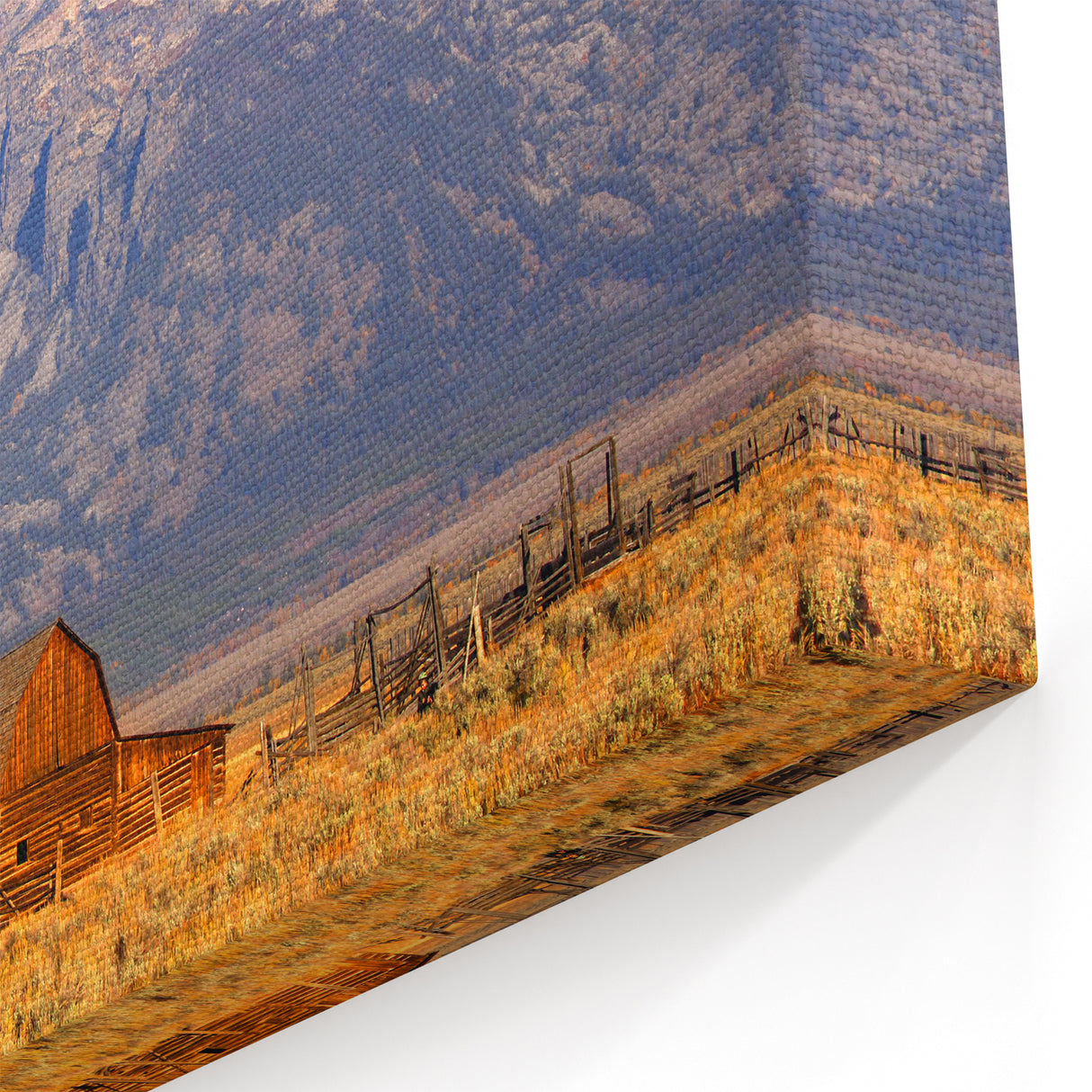 Grand Teton Canvas Print – Rustic Barn and Majestic Mountain View