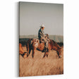Cowboy and Horse Wall Art | Rustic Farmhouse Decor | Country Style Print