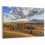 Teton Range Wall Decor – Sunlit Landscape with Majestic Mountains