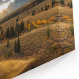 Teton Range Wall Decor – Sunlit Landscape with Majestic Mountains