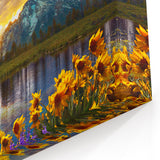 Grand Teton Scenic Print – Vibrant Sunrise with Flowers and Mountain View