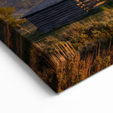 Grand Teton Canvas Print – Rustic Barn and Sunset Over Snowy Peaks