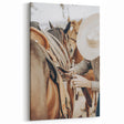 Cowboy and Saddle Wall Art | Rustic Farmhouse Decor | Country Style Print