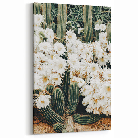 Farmhouse Wall Art – Rustic Cactus Flower Print for Country Style Decor
