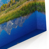 Grand Teton Canvas Print – Mountain Reflection in Vibrant Blue Waters