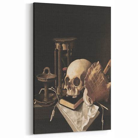 Moody Dark Academia Wall Art - Vintage Gothic Skull & Timepiece Decor