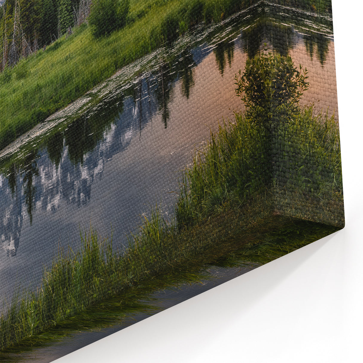 Grand Teton Scenic Print – Sunset with Mountain and Forest Reflections