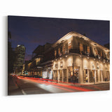 French Quarter Art – Historic New Orleans Night Scene Canvas Print