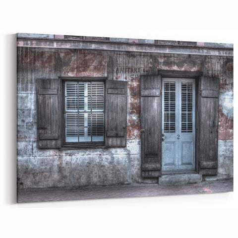 Historic New Orleans Architecture Wall Art – Rustic Louisiana Canvas Print