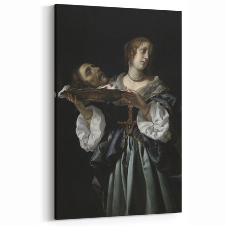 Dramatic Dark Academia Wall Art - Vintage Woman with Head on Platter Decor