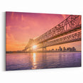 New Orleans Wall Art – Sunset Over Mississippi Bridge Canvas Prints