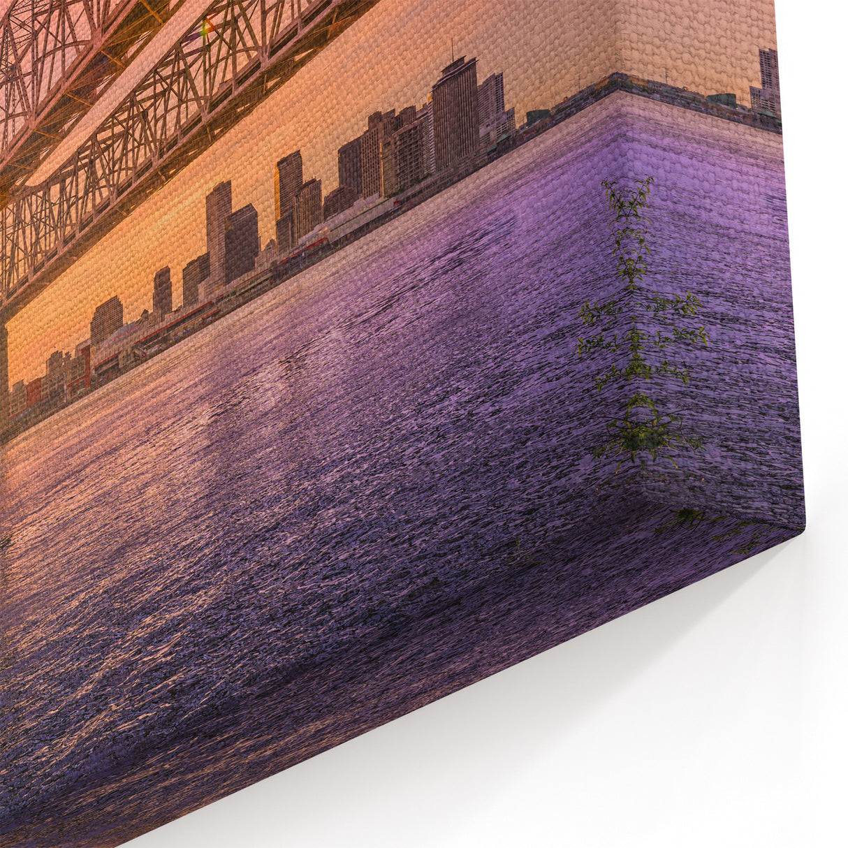 New Orleans Wall Art – Sunset Over Mississippi Bridge Canvas Prints