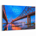 New Orleans Canvas Prints – Vibrant Mississippi Bridge at Night Art