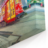 New Orleans Wall Art – Vibrant Streetcar at Night on Canal Street