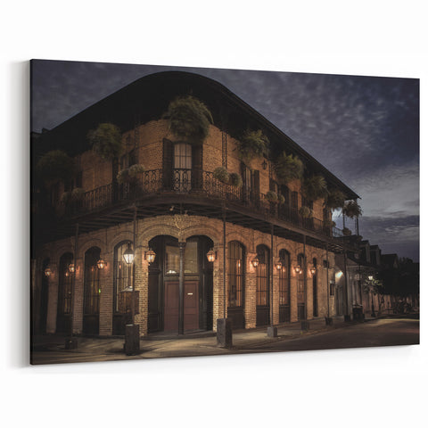 French Quarter Art – Historic New Orleans Architecture at Night