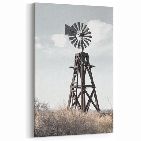 Vintage Farmhouse Wall Art - Rustic Windmill Country Style Decor