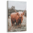 Rustic Farmhouse Wall Art - Highland Cow Country Style Decor Print