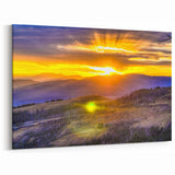 Yellowstone National Park Art – Sunset Glow Landscape Canvas Print