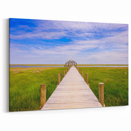 Louisiana Nature Prints – Marshland Boardwalk with Scenic Sky View