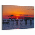 Louisiana Sunset Art – Scenic Pier and Vibrant Colors over the Water