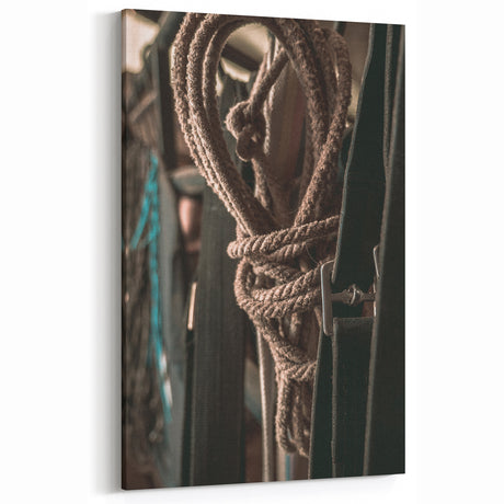 Farmhouse Wall Art - Rustic Rope and Tack Country Style Vintage Decor