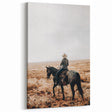 Farmhouse Wall Art - Cowboy Riding Horse Rustic Country Style Decor