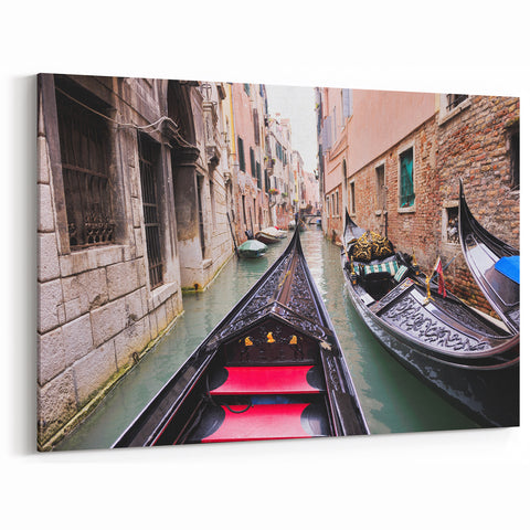Venice Framed Art - Gondolas in Vibrant Canal