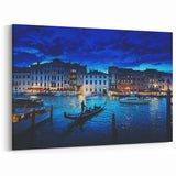Venice Cityscape - Gondolas on the Grand Canal at Night