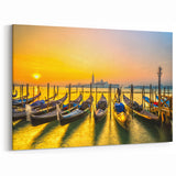 Venice Canvas Print - Gondolas at Sunrise Over the Lagoon
