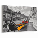 Venice Framed Art - Gondola at Rest by Historic Bridge