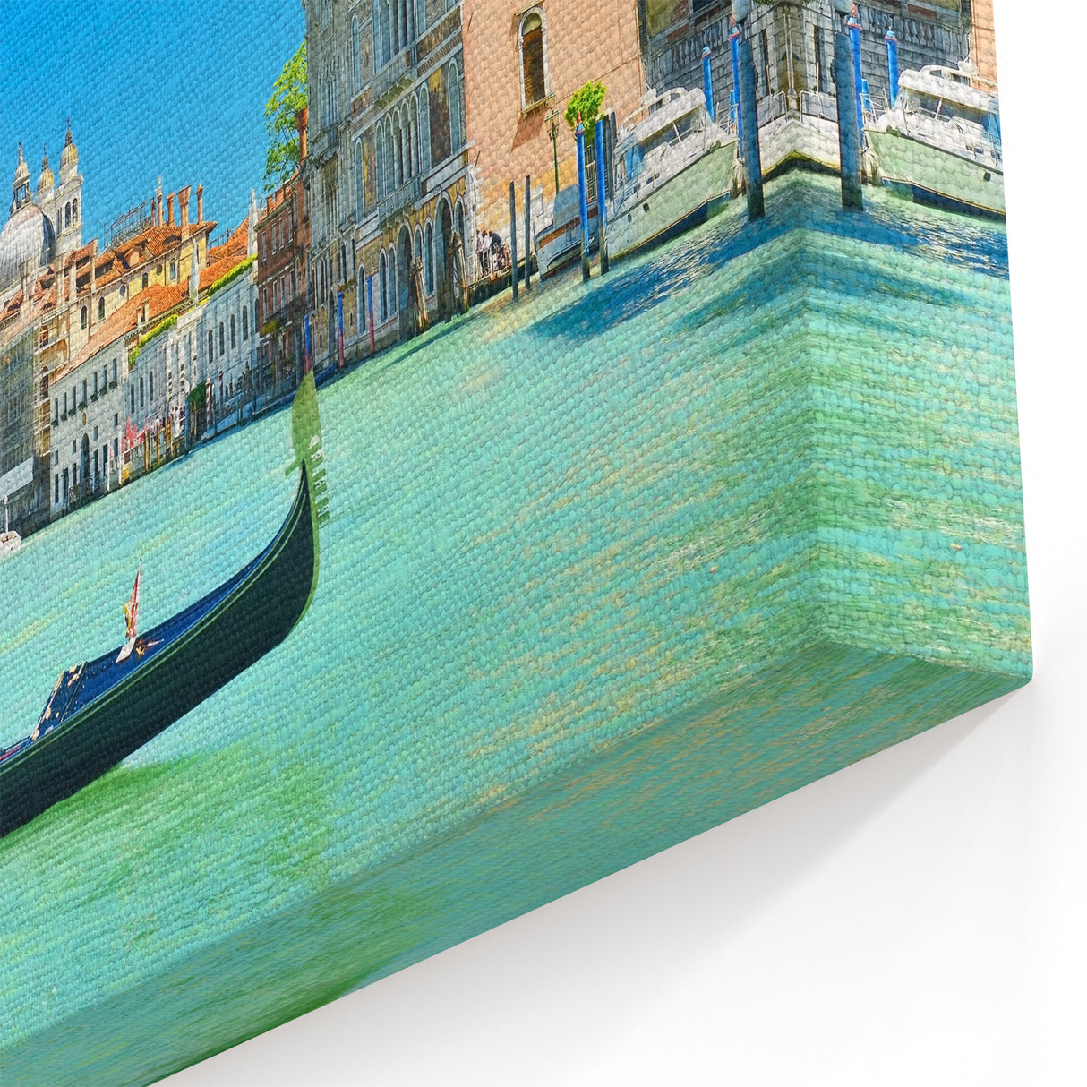 Venice Cityscape - Gondola on the Grand Canal with Basilica