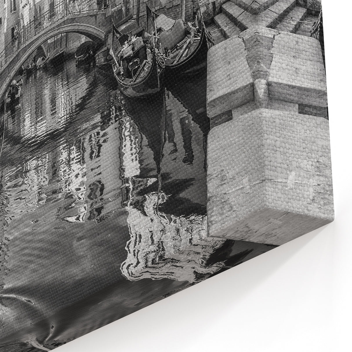 Venice Photography - Gondola Passing Under Quaint Canal Bridge