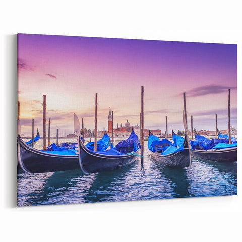 Venice Canvas Print - Gondolas at Dawn on the Lagoon