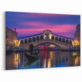 Venice Cityscape - Gondola at Twilight by Rialto Bridge