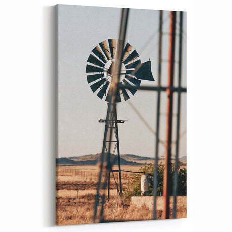 Farmhouse Wall Art - Rustic Windmill Country Landscape Vintage Decor