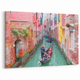 Venice Canvas Print - Colorful Gondolas on Venice Canals