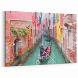 Venice Canvas Print - Colorful Gondolas on Venice Canals