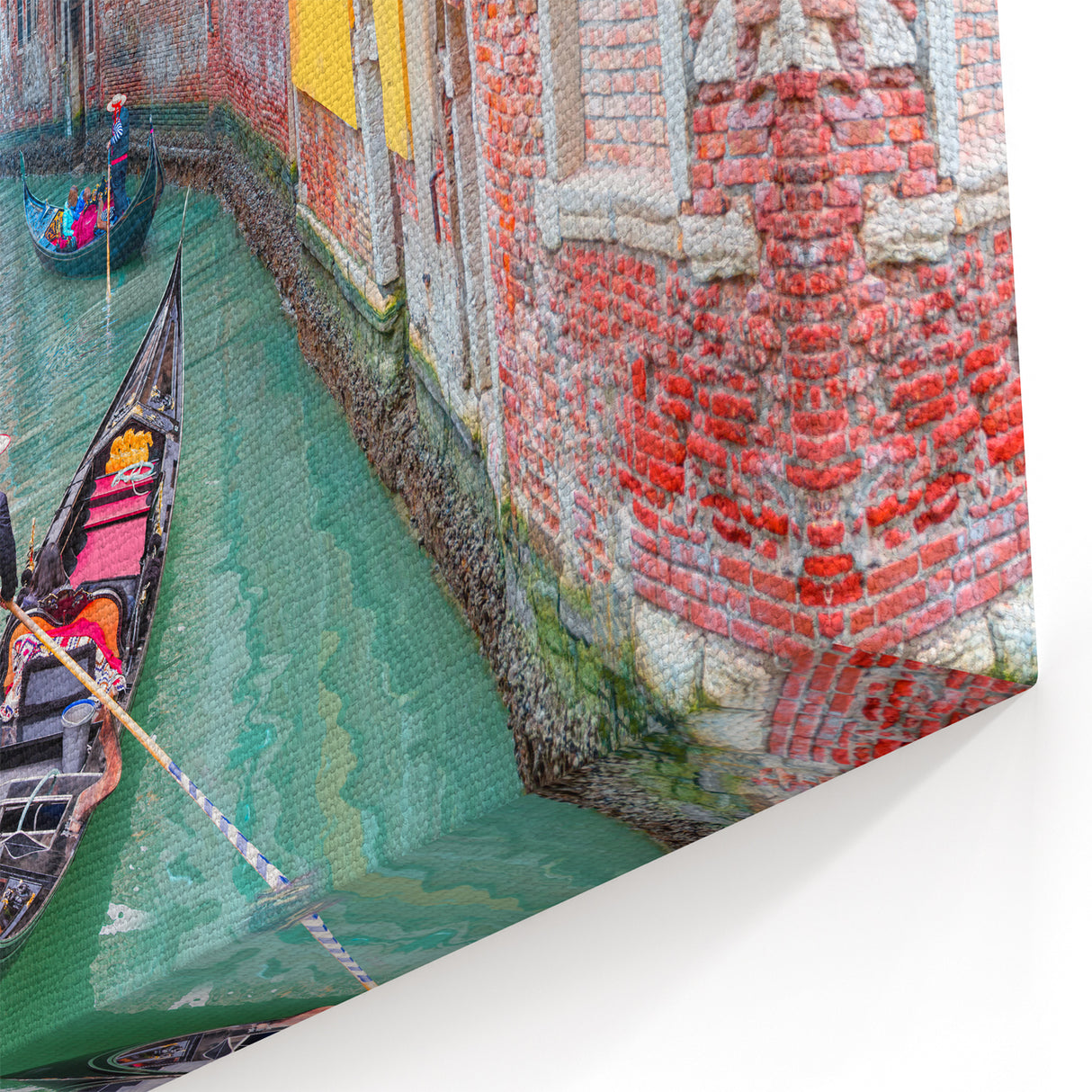 Venice Canvas Print - Colorful Gondolas on Venice Canals